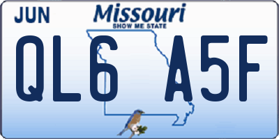 MO license plate QL6A5F