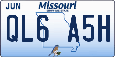 MO license plate QL6A5H