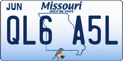 MO license plate QL6A5L
