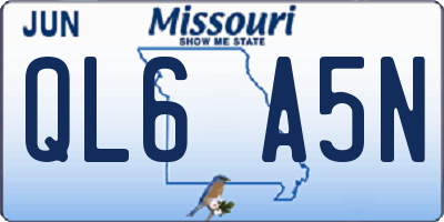 MO license plate QL6A5N