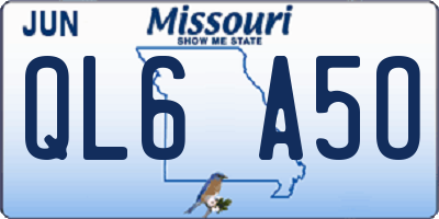 MO license plate QL6A5O