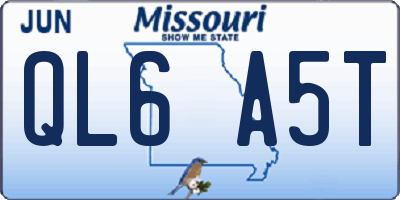 MO license plate QL6A5T