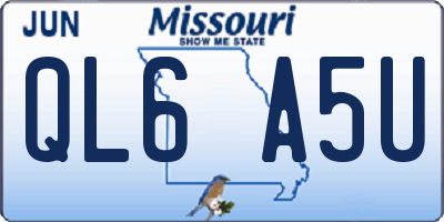 MO license plate QL6A5U