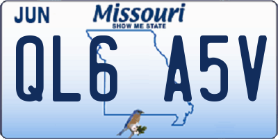MO license plate QL6A5V