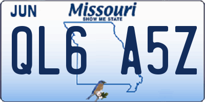 MO license plate QL6A5Z