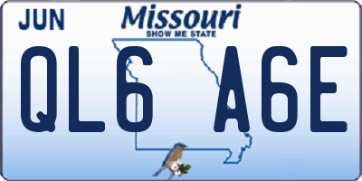 MO license plate QL6A6E