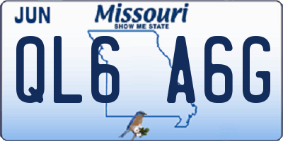 MO license plate QL6A6G