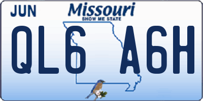 MO license plate QL6A6H