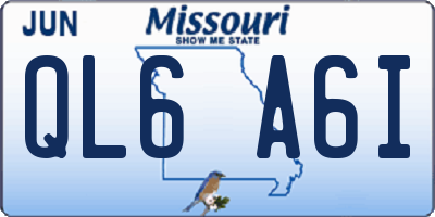 MO license plate QL6A6I