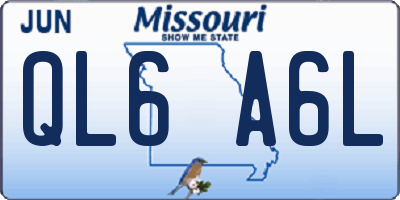 MO license plate QL6A6L