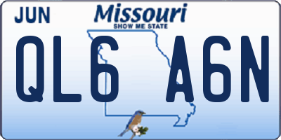 MO license plate QL6A6N
