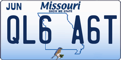 MO license plate QL6A6T