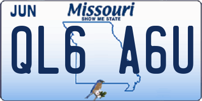 MO license plate QL6A6U