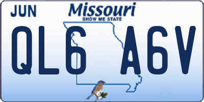 MO license plate QL6A6V