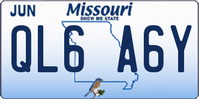 MO license plate QL6A6Y