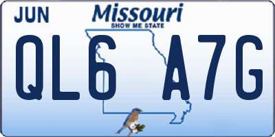 MO license plate QL6A7G