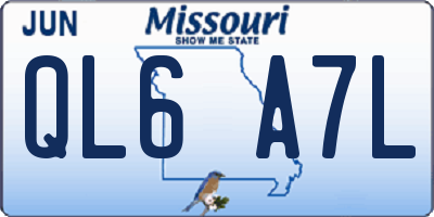 MO license plate QL6A7L