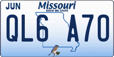 MO license plate QL6A7O