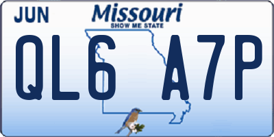 MO license plate QL6A7P