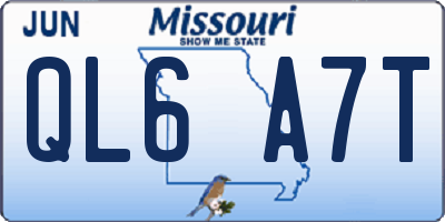 MO license plate QL6A7T