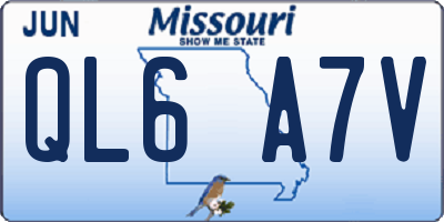 MO license plate QL6A7V