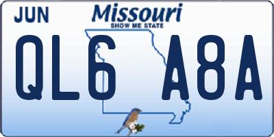 MO license plate QL6A8A