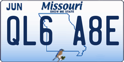 MO license plate QL6A8E