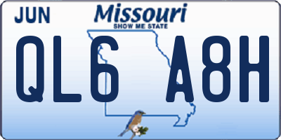 MO license plate QL6A8H