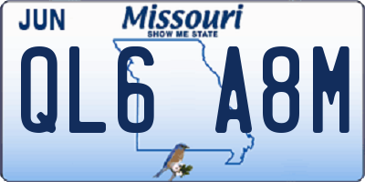 MO license plate QL6A8M