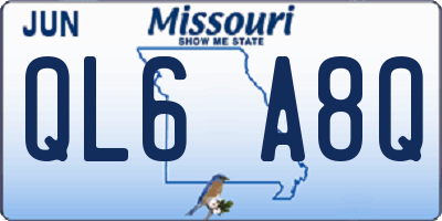 MO license plate QL6A8Q