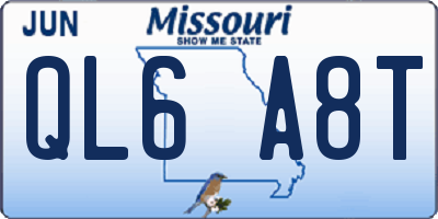 MO license plate QL6A8T