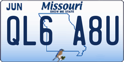 MO license plate QL6A8U