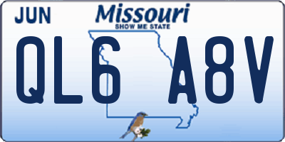 MO license plate QL6A8V