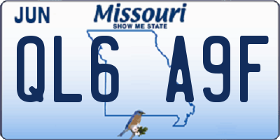 MO license plate QL6A9F