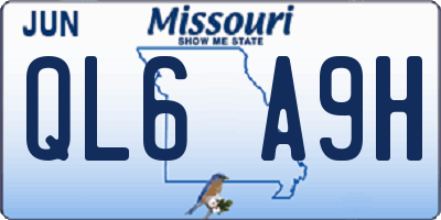 MO license plate QL6A9H