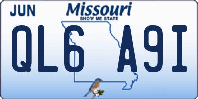 MO license plate QL6A9I