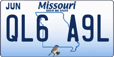 MO license plate QL6A9L