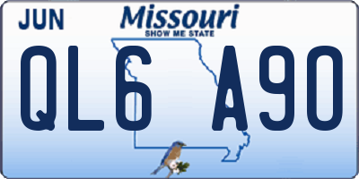 MO license plate QL6A9O