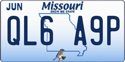 MO license plate QL6A9P