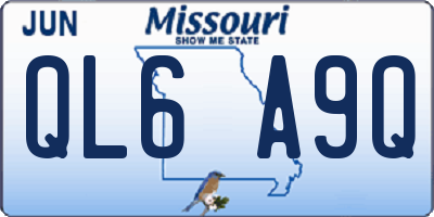 MO license plate QL6A9Q