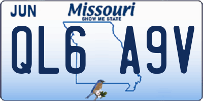 MO license plate QL6A9V