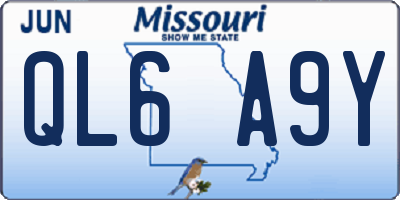 MO license plate QL6A9Y