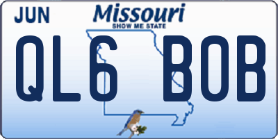 MO license plate QL6B0B