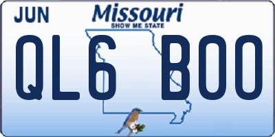 MO license plate QL6B0O