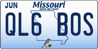 MO license plate QL6B0S