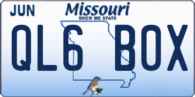 MO license plate QL6B0X