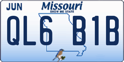 MO license plate QL6B1B