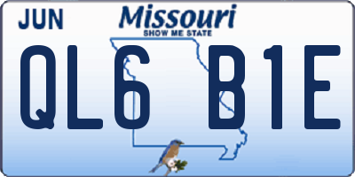 MO license plate QL6B1E