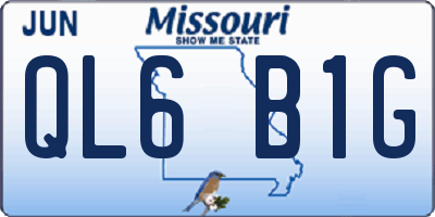 MO license plate QL6B1G
