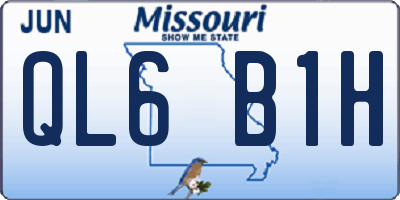 MO license plate QL6B1H